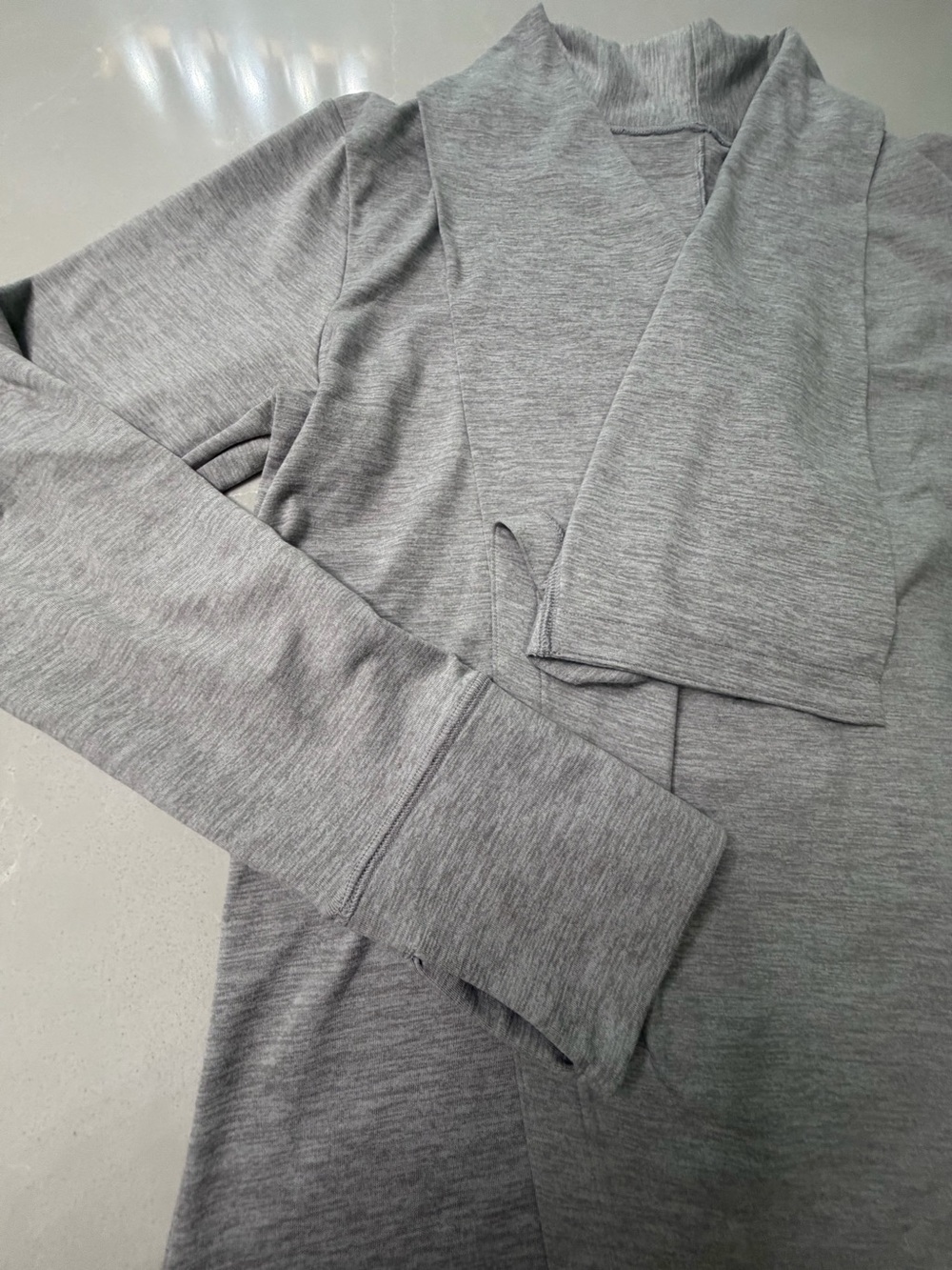 Nike Yoga Collection Open Front Draped Cardigan Top Atmosphere Grey S - Picture 4 of 12